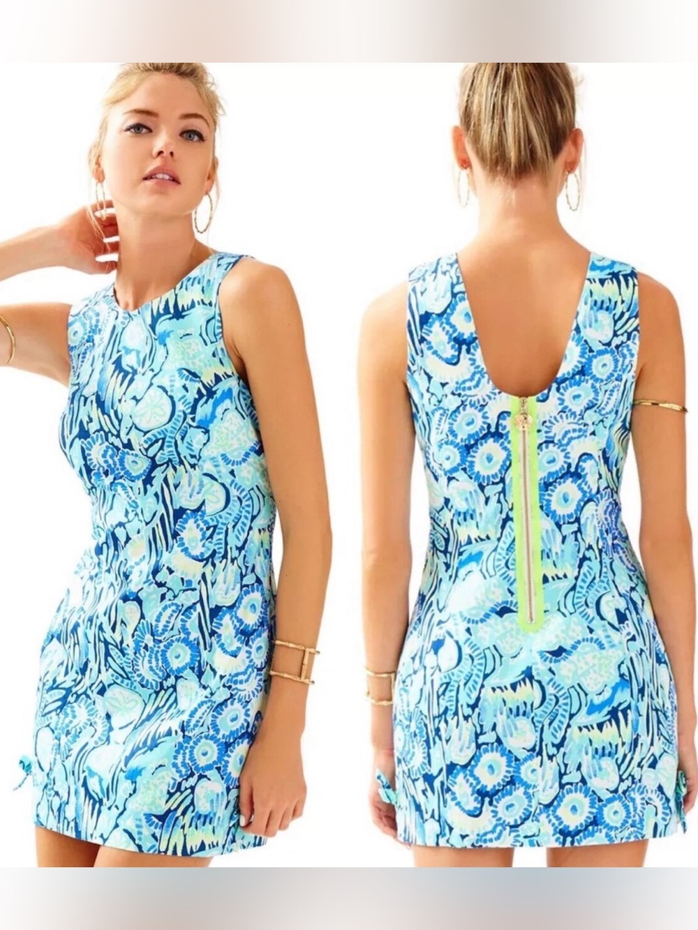 Lily Pulitzer Mila Shift Dress Indigo Sunset Swim Sandollars